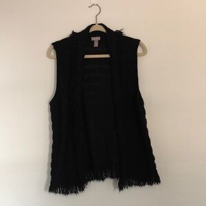 Chico's Black Textured Knit Cardigan